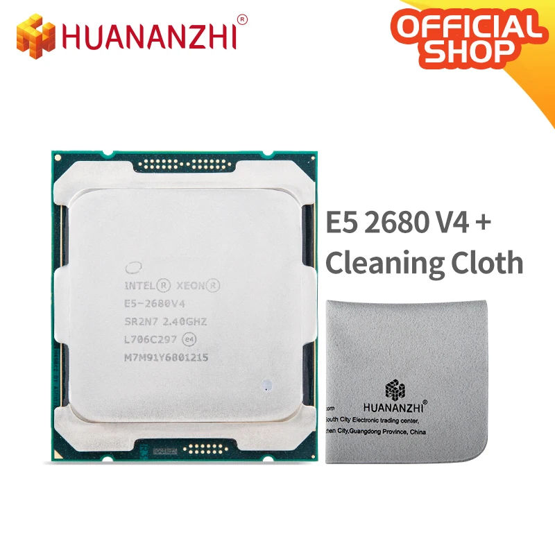 US $277.60 HUANANZHI cleaning cloth with Intel Xeon E5 2680 V4 CPU 24G LGA 20113 2680V4 PC Desktop processor For X99 motherboard