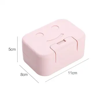 

Smile Face Shape Sealed Portable Soap Box With Lid Bathroom Toilet Travel Soap Storage Dishes Box Soap Holder Storage Container