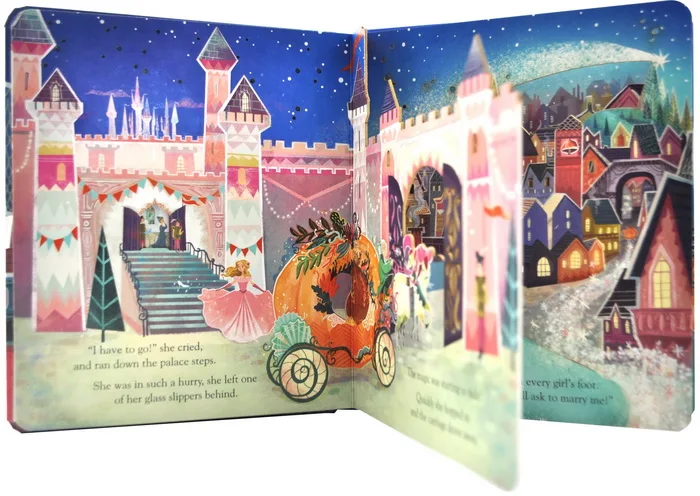 Детская книга Usborne Peep Inside сказка Золушка английский образовательный 3D лоскут