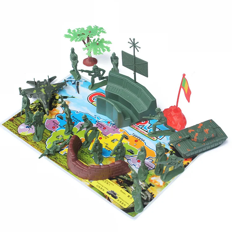 5cm xiao bing ren Set 21 Pieces Children Military Toy Batch Sand Table Model