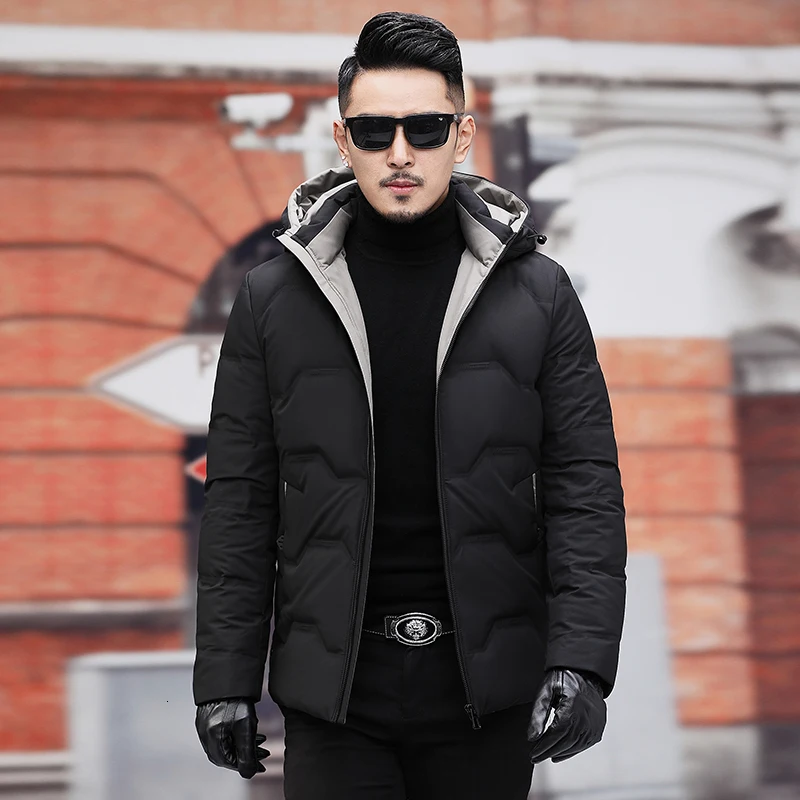 Размера плюс 10XL 9XL новая зимняя куртка-пуховик Для мужчин с застежкой-молнией и шляпа Повседневная одежда средне-и длинное пальто костюм - Цвет: Black