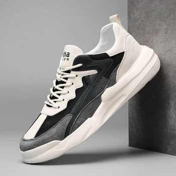 

muu Student Lace Up Casual Wearable Breathable Brand Loafer Lightweight Sneakers Male Comfortable Flat Walking Shoes #CA1m801