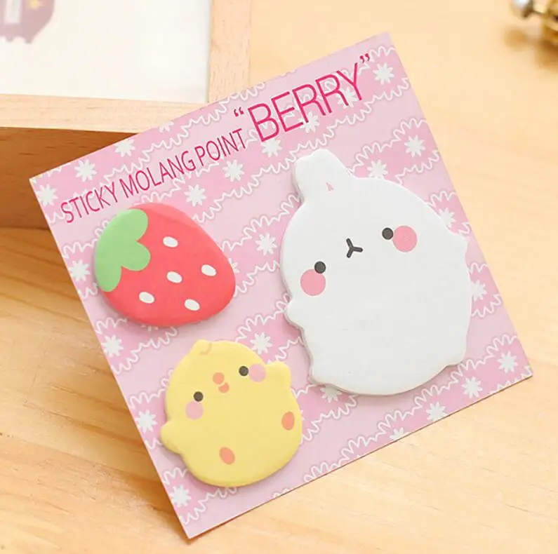 Molang Rabbit N Times блокнот для заметок Липкие заметки Мультяшные животные Закладка канцелярская этикетка стикеры школьные принадлежности блокнот escolar - Цвет: 2