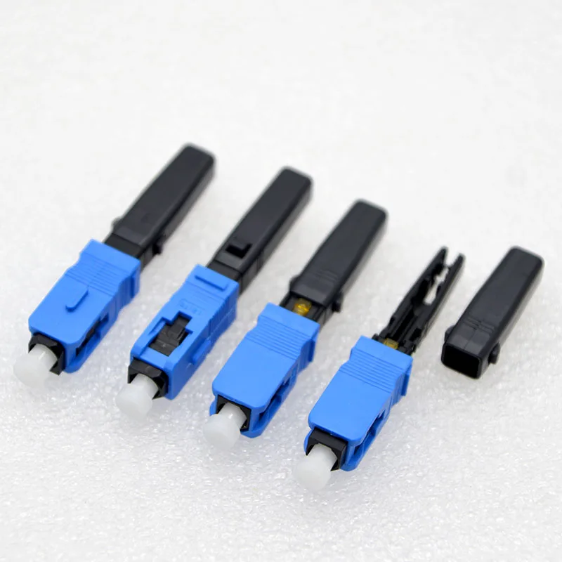 

100pcs New SC/UPC Optical Fiber Fast Connector Telecom Optical Fiber Quick Connector Embedded Automatic Free Shipping TO Russia