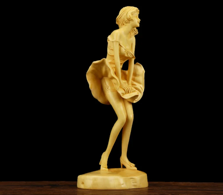 Китайская шкатулка-деревянная ручная резная Мэрилин Мечта красивая женщина богиня уникальная статуя