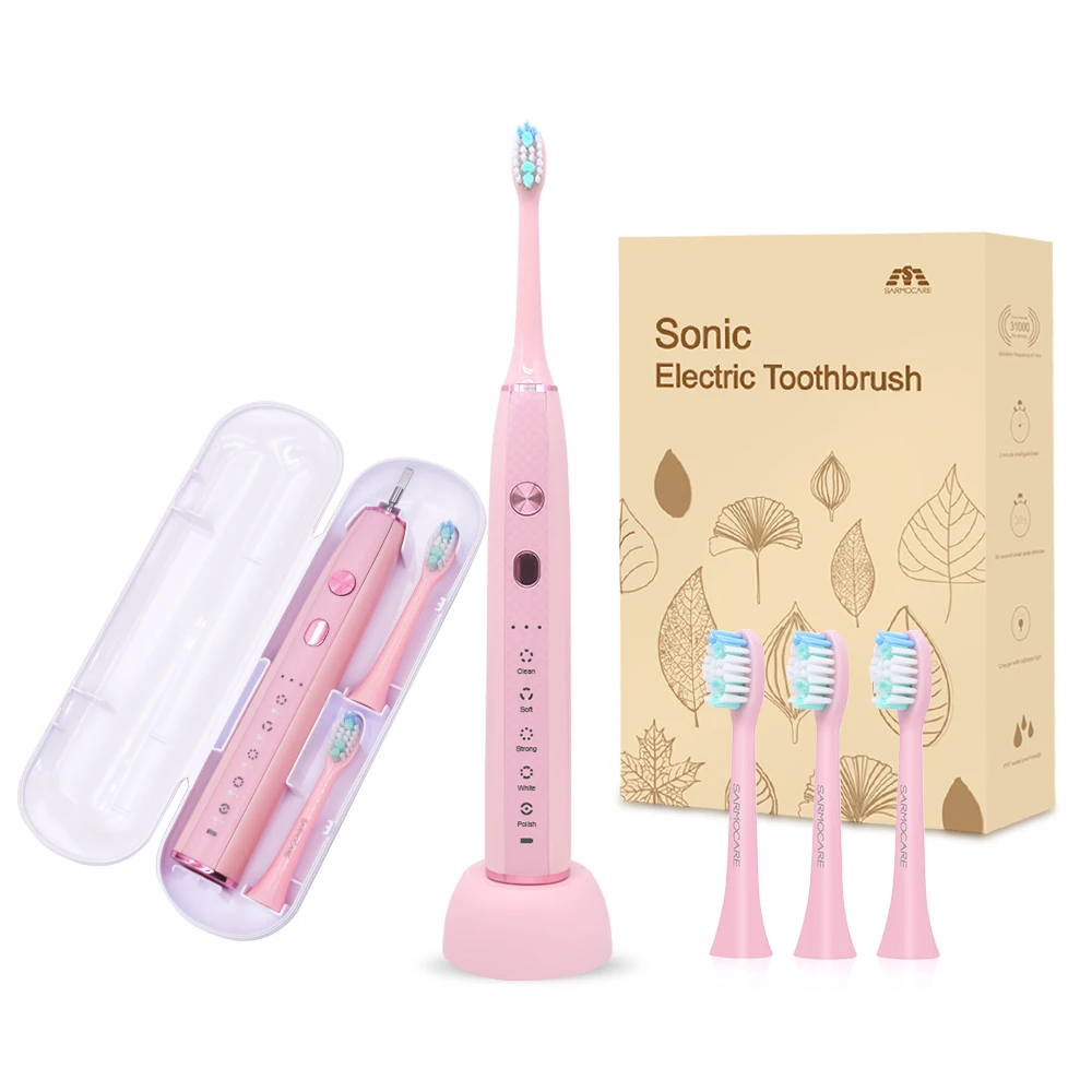 Sarmocare Adult Electric Toothbrush S100 S600 Ultrasonic Sonic toothbrush USB rechargeable battery IPX7 Waterproof Sarmocare Adult Electric Toothbrush S100 S600 Ultrasonic Sonic toothbrush USB rechargeable battery IPX7 Waterproof