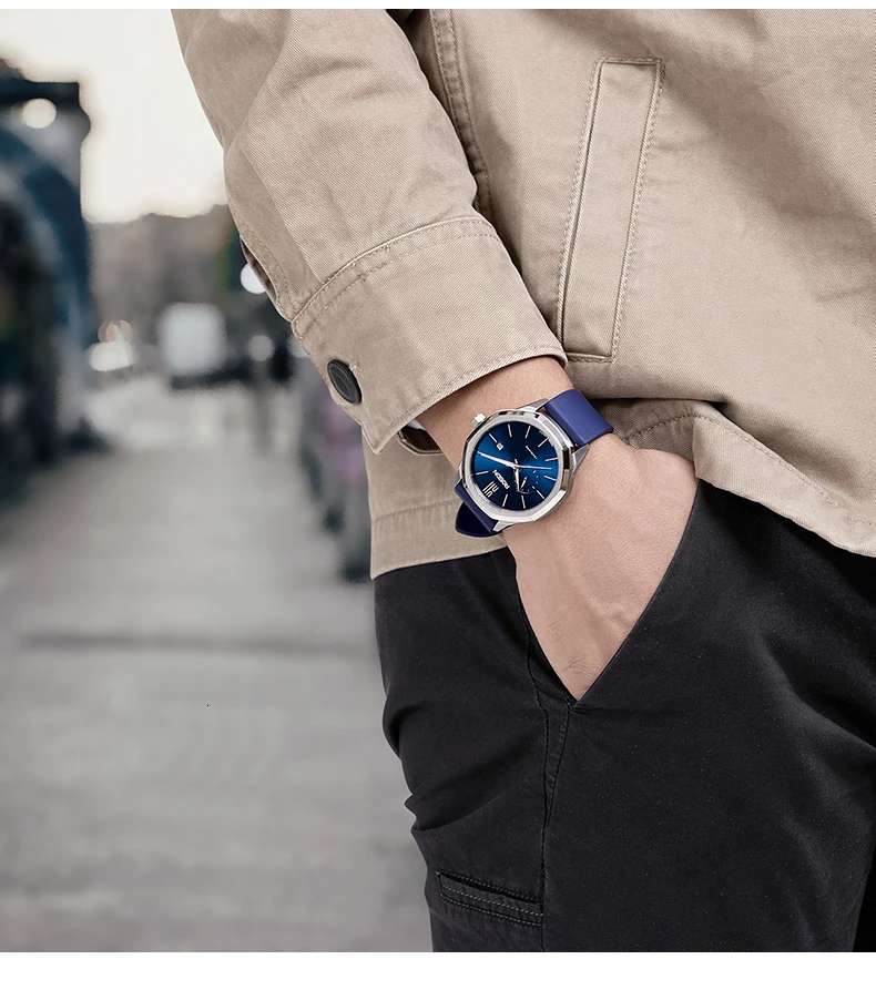Luxury Brand ROSDN Men's Watches Japan MIYOTA Automatic Mechanical Pocket Watch Man Sapphire 50M Waterproof Silicone Strap R2190