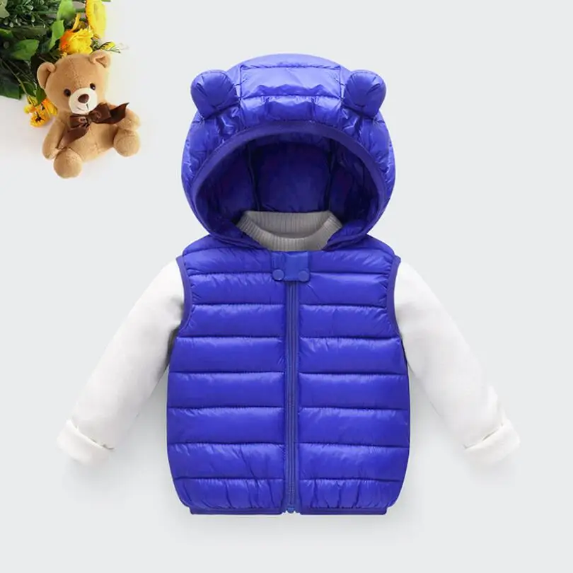 Children's Down Cotton Hooded Vest Warm Winter Sleeveless Kids Toddler Girls Boys Jacket Outwear Infant Baby Fall Clothes children vest