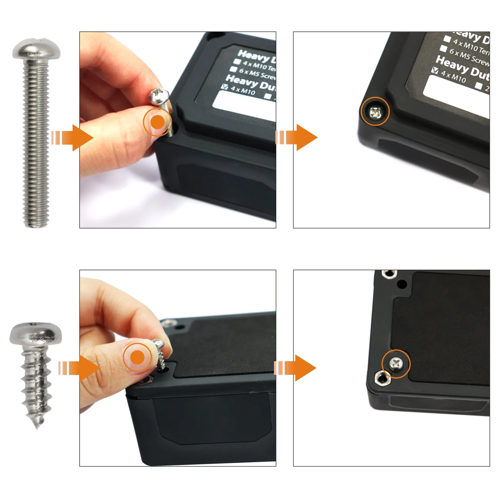 300A AMP Bus Bar Heavy Duty Module Design Power Distribution Block Box 4x M8 5 16 Terminal Studs Marine Automotive Rv Car Truck Black Red