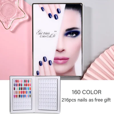160 color style 2 60/80/96/120/160 шт. акриловый Фрезер для ногтей cо шлифовальными Гель-лак Дисплей с картами эталонных Цвет доска диаграммы Nail Art Салон маникюрные инструменты Бесплатные ногти - Цвет: 160 color style 2