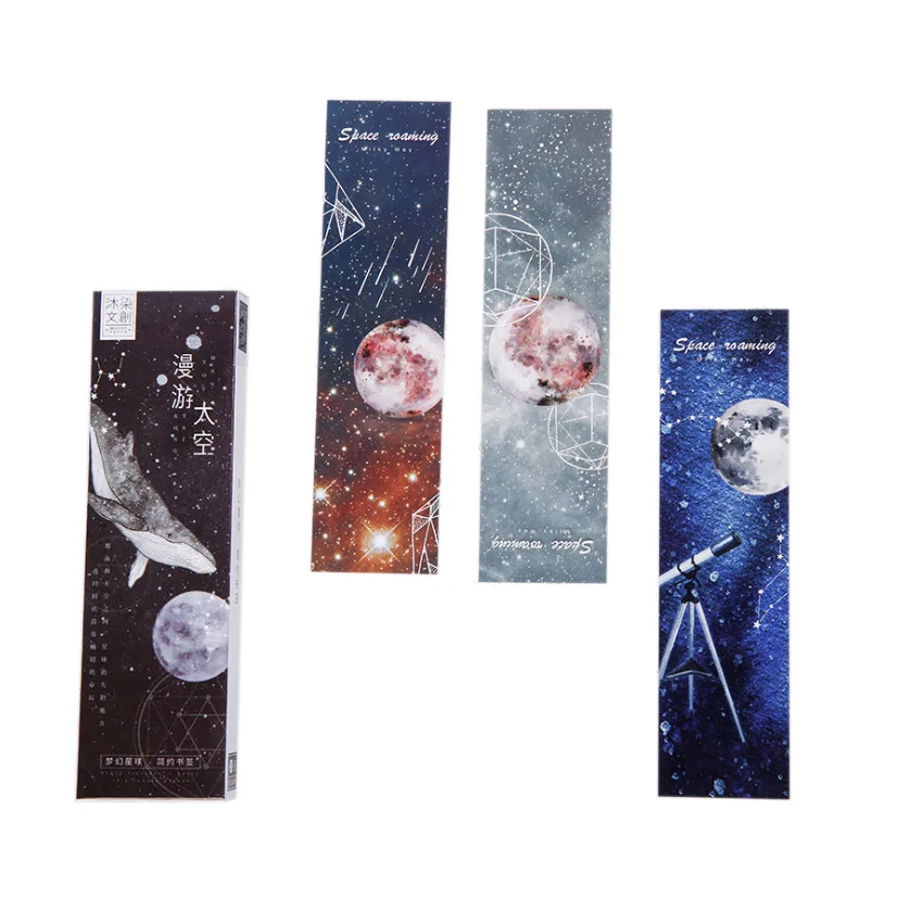 

6packs/lot Message Card Creative Galaxy Roaming Space Bookmark School Supplies Stationery Student