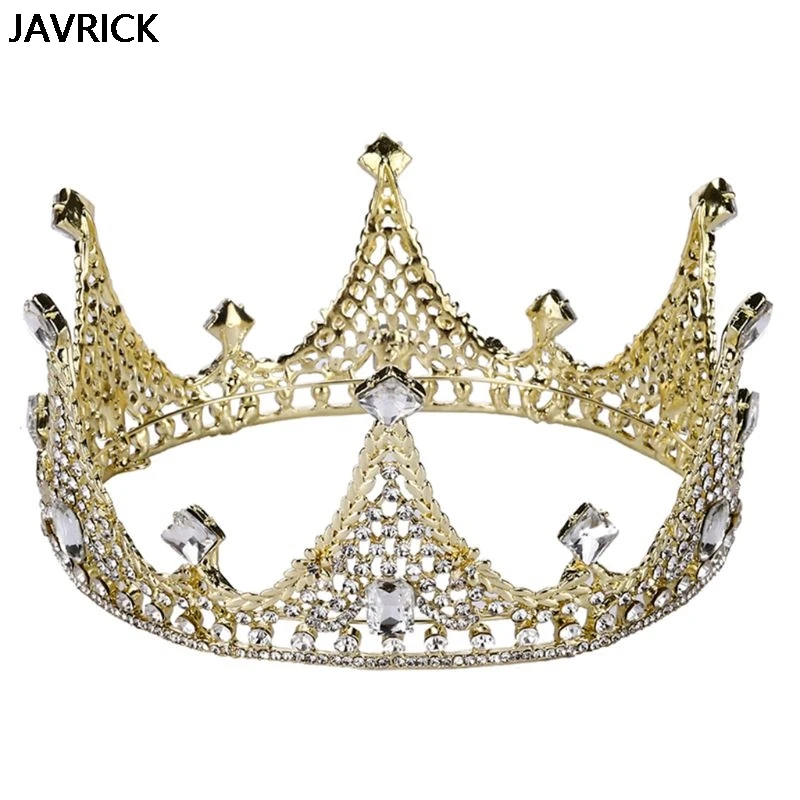 Ретро Кристалл Стразы Корона для невесты Bling тиара