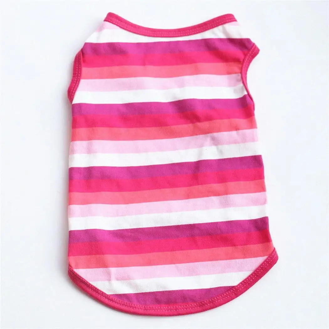 2 Color 4 Size Summer Autumn Cute Striped Pet Dog T-Shirt Vest fall Shirt Small Dog Clothes Costume Unisex