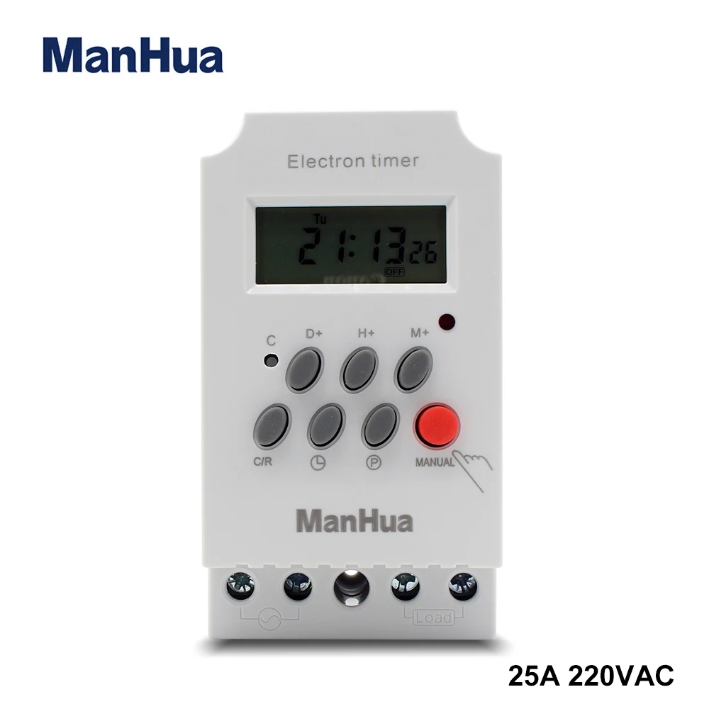 ManHua KG316T II цифровой программируемый таймер din рейка реле времени 220VAC 25A