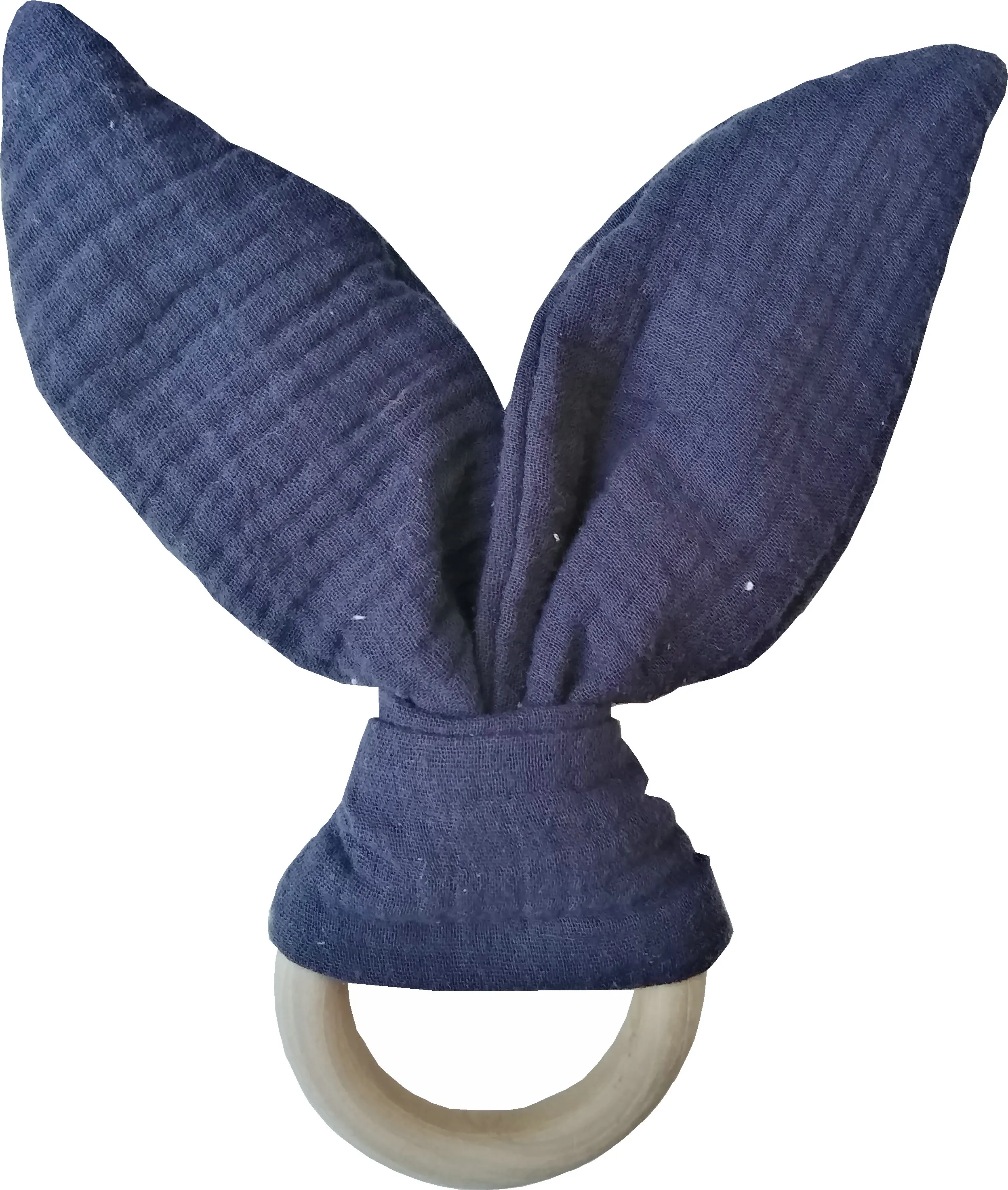 navy Детское кольцо для прорезывания зубов/тканевое и деревянное обучение прорезыванию зубов с рифленым материалом внутри/сенсорная игрушка, натуральный прорезыватель, колокольчик - Цвет: navy