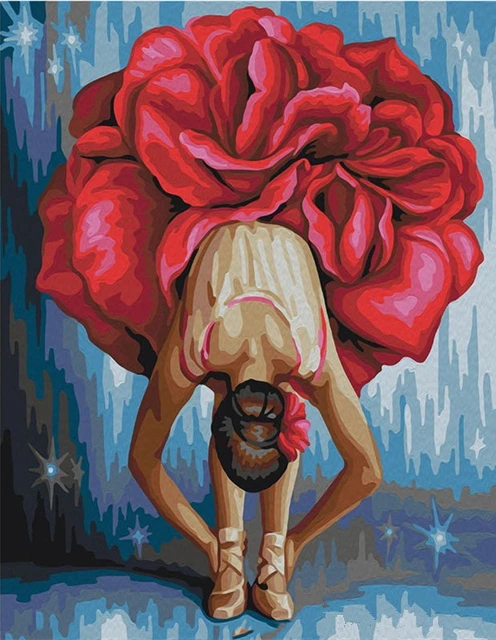 HUACAN DIY картины по номерам балетная девушка наборы для рисования холст ручная роспись живопись маслом по номерам танцовщица фигура домашний декор - Цвет: SZGD193