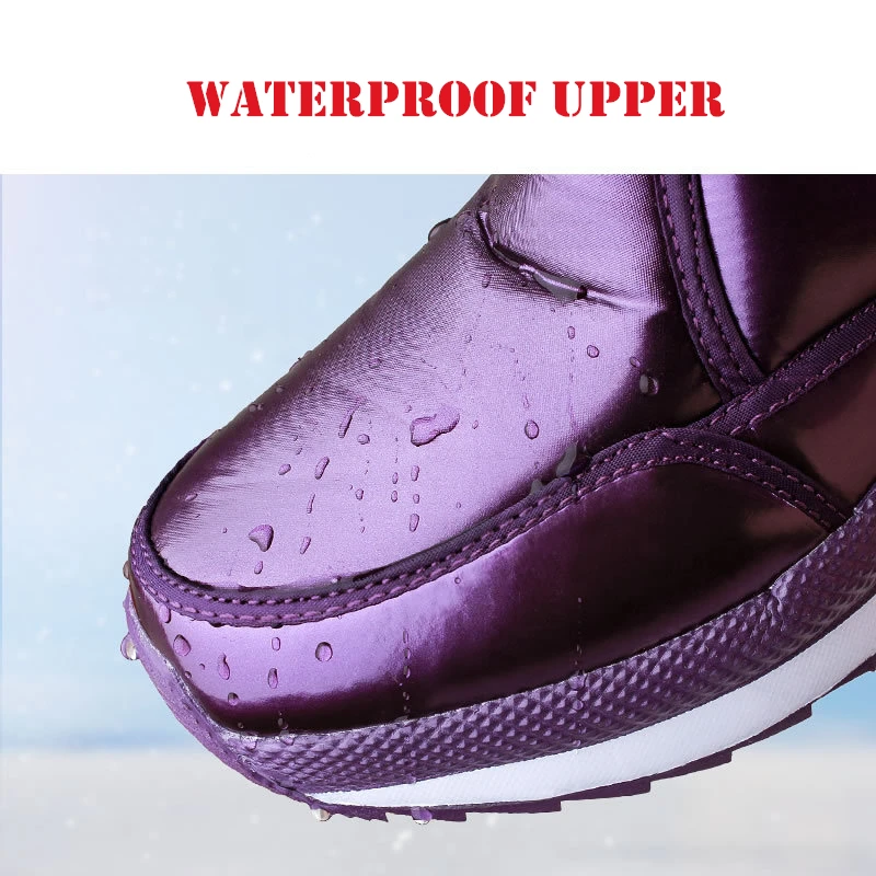 Tanie KushyShoo zimowe śnieg buty zagęścić ciepłe kobiety bawełniane buty wodoodporne buty połowy łydki buty zimowe kobiety Botas Mujer Invierno