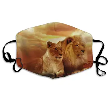 

Mouth Mask for Daily Dress Up, Lion Anti-dust Mouth-Muffle, Washable Reusable Holiday Half Face Masks for Mens and Womens with