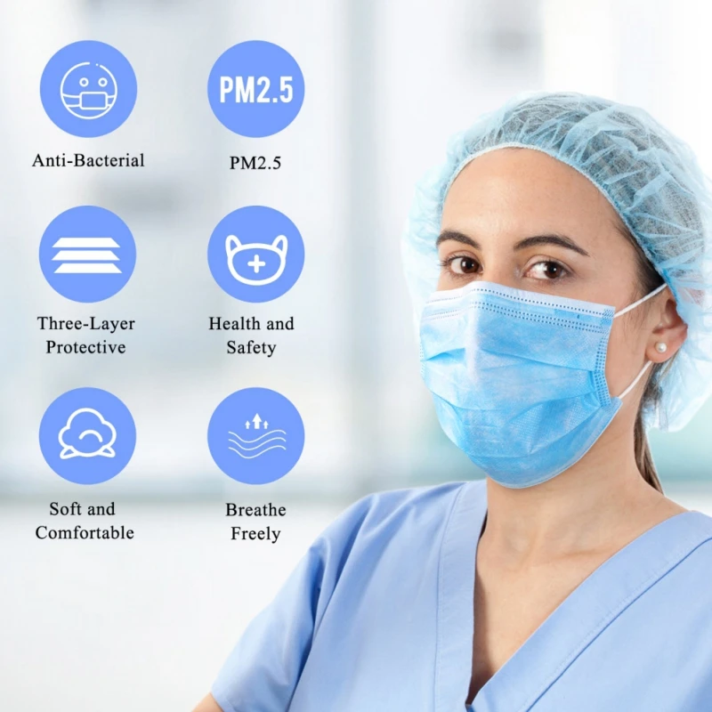 

50 pcs Facemask Face Mask Air Pollution Disposable Mask Anti Pollution Unisex Protection Fabric Dust Mouth mask