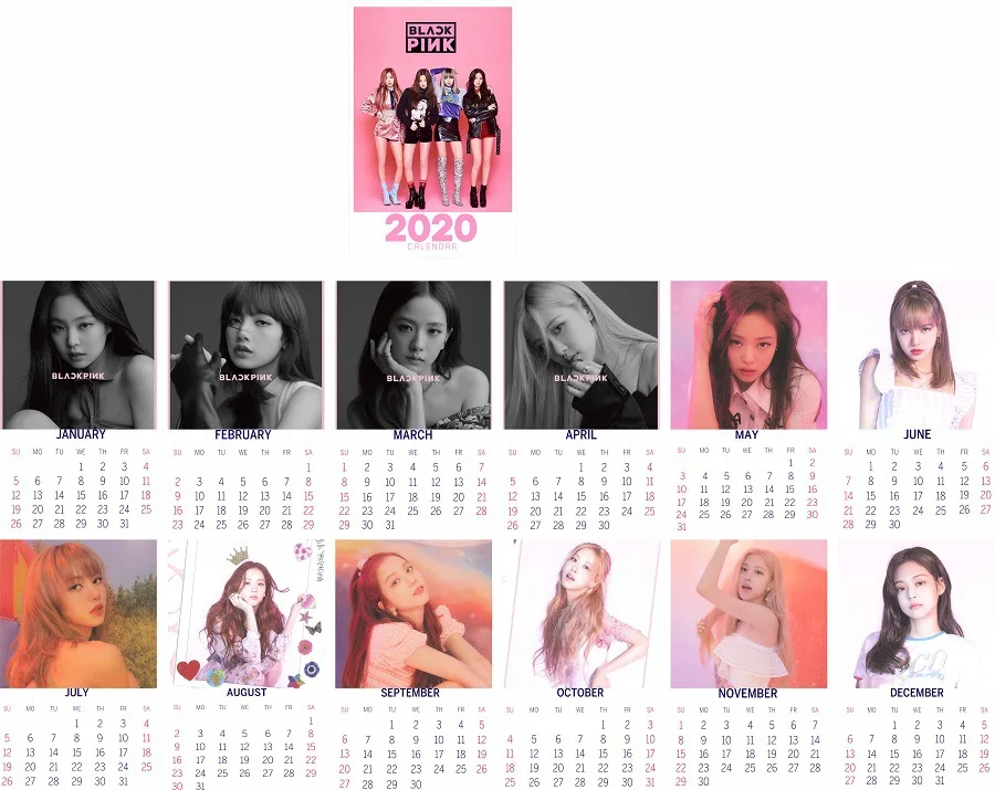KPOP Blackpink Twice Got7 Seventeen календарь Настольный календарь фото шаблоны для рисования показ мода оптом