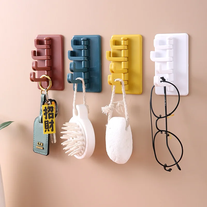 

Home Multifunctional Hook Kitchen Powerful Seamless Continuous Row Sticky Hook Bathroom Perforated Wall Door Rear Hanger 2020