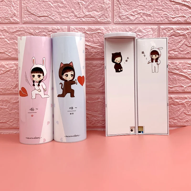Love shot down Newmebox модные школьные пеналы Kawaii Канцелярские Коробки для девочек милые косметические коробки многофункциональные длинные стильные подарки - Цвет: Love shot down