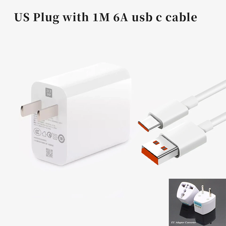 33w Fast Turbo Charge Type C For Xiaomi Phones Charger 33 W Eu For Redmi Note 10 K40 Pro K30 10x Pro 5g Mi 9t Pro Power Adapter mobile phone chargers Chargers