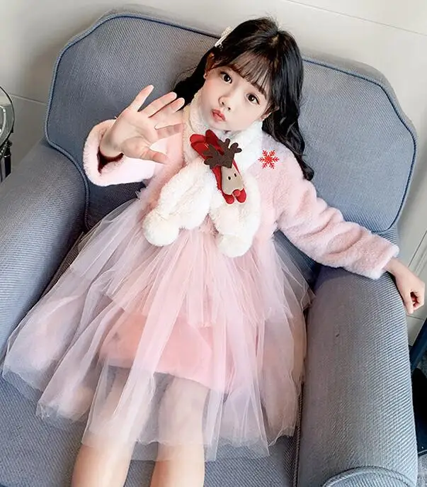 12, 9, От 4 до 14 лет Одежда для больших девочек г. Зимнее Новогоднее платье для девочек утепленное модное платье принцессы детская одежда