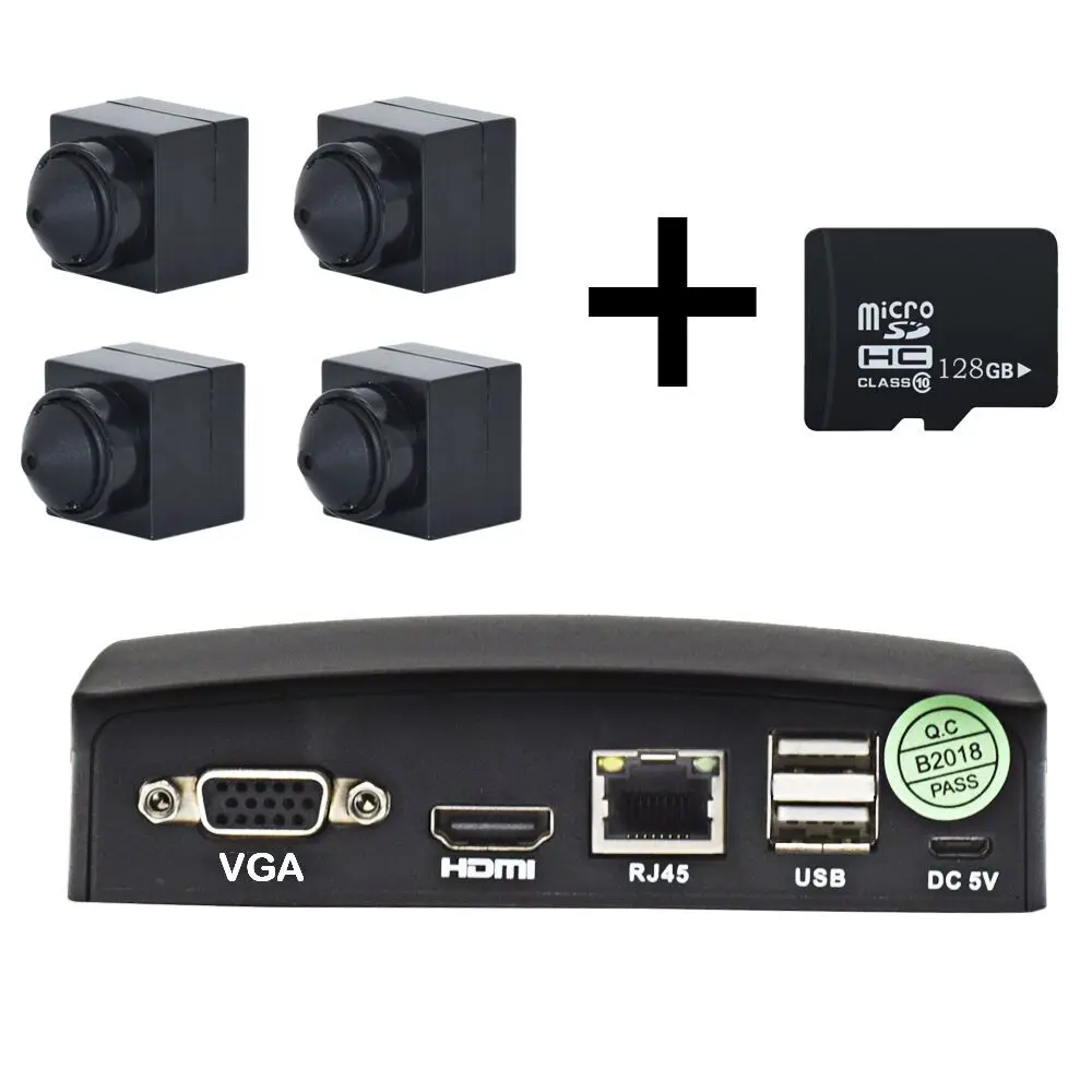 DVR and D2-4 128G TF Мини 4ch DVR для наблюдения за состоянием труб 1080P супер мини комплект камеры AHD для камеры системы видеонаблюдения, мини-камера охранного Камера с экранным меню и 5-оси кронштейн - Цвет: DVR and D2-4 128G TF
