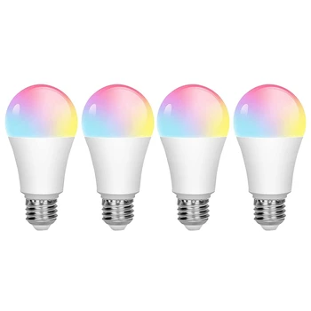 

4Pcs Tuya Smart Wifi Bulb E27 850Lm RGB 2700K to 6500K 9W Bulb Can Compatible Alexa Google Home