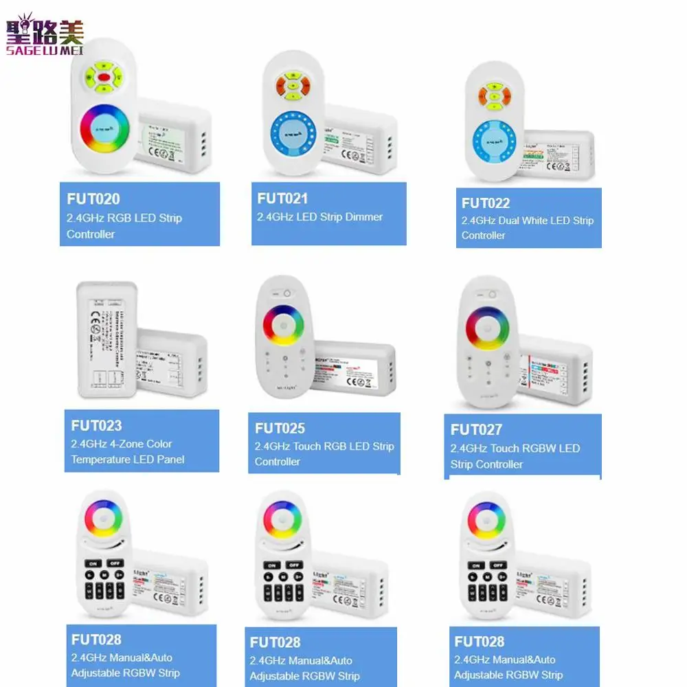 MILIGHT 2,4 ГГц светодиодный контроллер RGB RGBW двойной белый одноцветный светодиодный диммер FUT020 021 022 025 027 028 DC12-24V