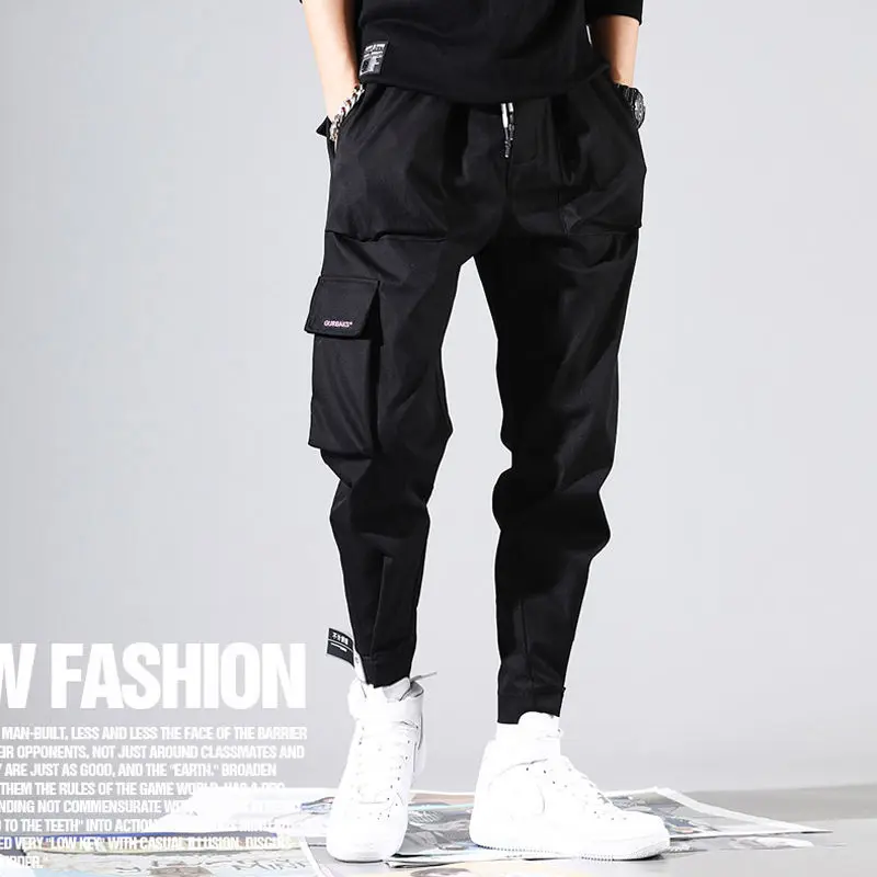 Letter Embroidery Ribbons Casual Pants Men Trouser Spring Autumn Harajuku Harem Joggers Sweatpants 3XL XXXL