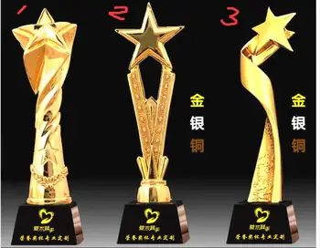 

Fine statue Like English word trophy Gold plated Free to make characters world's cup of victory The star performer thumb