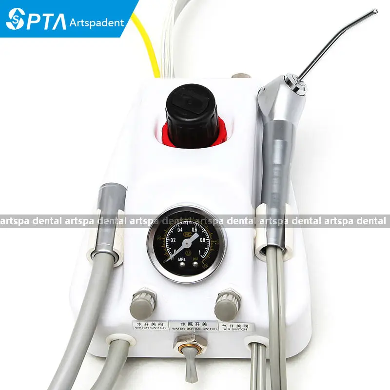  Dental portable Turbine Unit work with AIR Compressor 4-Holes + 3 way Syringe