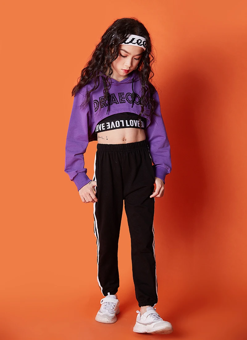 Summer girls clothes set Long Sleeve 2019 8 10 12 14 16 Years jazz dance costumes for kids hip hop hoodie top costume kids Girls (10)