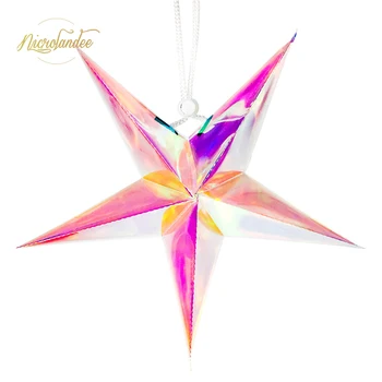 

NICROLANDEE 1PC Star Wonderland Iridescent Hanging Decoration for Wedding Birthday Baby Shower Fairy Princess Show DIY Decor