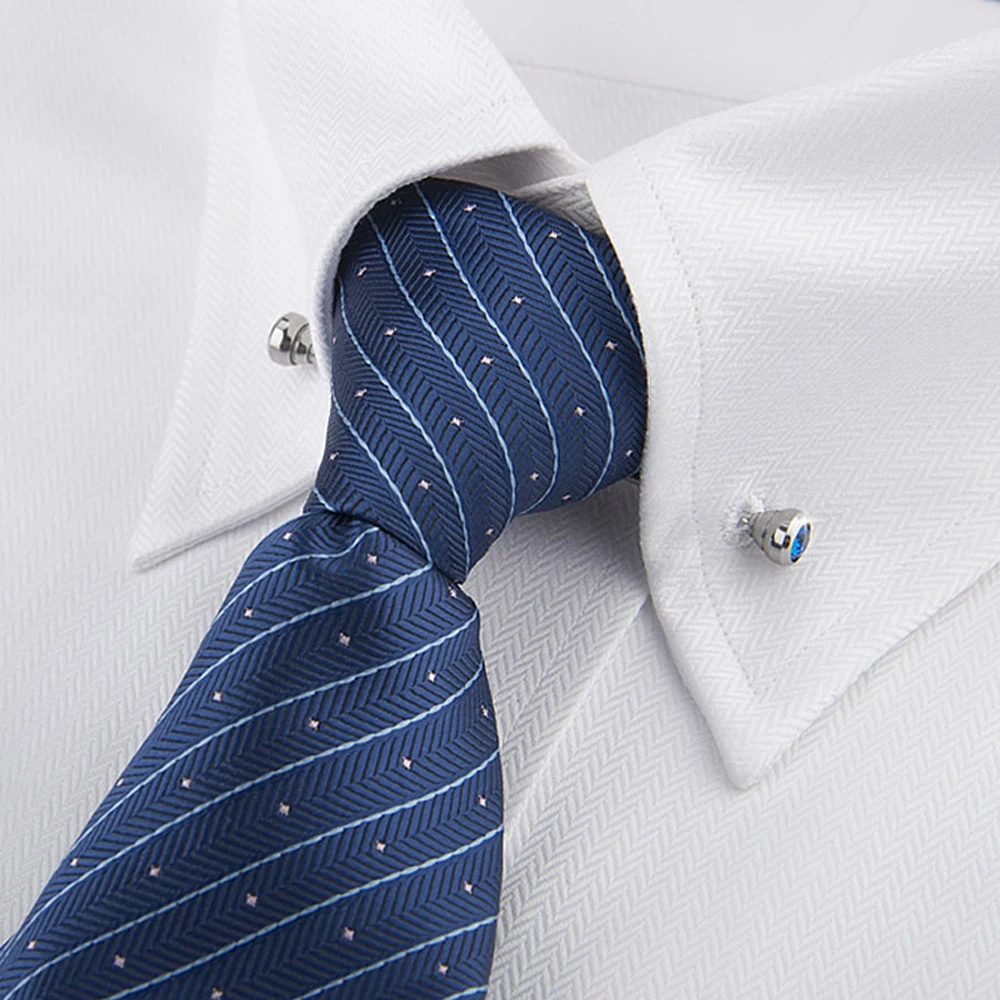 2 PCS Men's Silver Necktie Tie Clip Formal Shirt Collar Pin Bar Brooch Jewelry