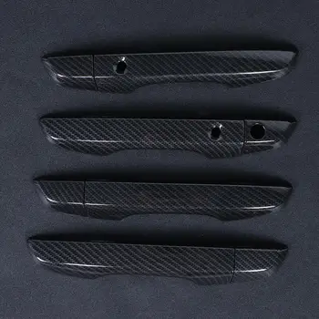 

Carbon Fiber Door Handle Cover Car Plastic Trim 8pcs Parts Replacement