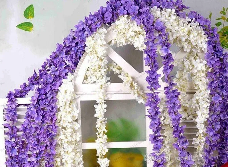 2 м супер длинная искусственная Гортензия цветы глицинии DIY моделирование Свадебная дверь-арка домашний настенный Гирлянда для свадьбы декор