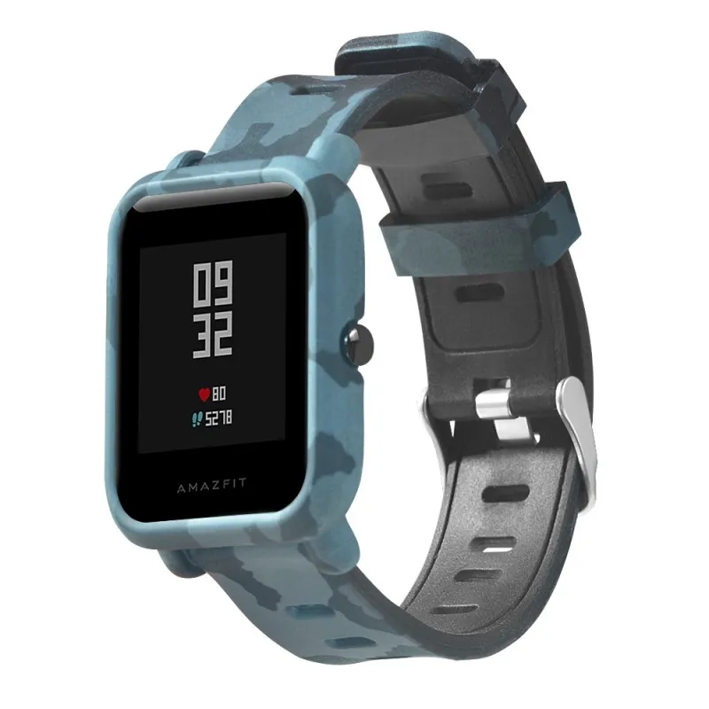 Чехол для смарт часов с цветным камуфляжным рисунком Huami Amazfit Bip защитный чехол s
