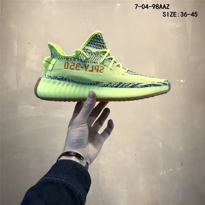 Скидка yeezys air 350 v2, дышащие кроссовки с зеброй для мужчин и женщин, спортивные кроссовки, размеры 36-47, Прямая поставка - Цвет: 1