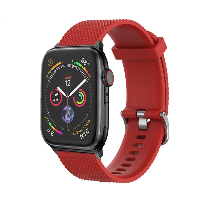 Текстурированный силиконовый ремешок для Apple watch iWatch серии 1 2 3 4 спортивный браслет ремешок для 5 38 мм 42 мм 40 мм 44 мм ремешок
