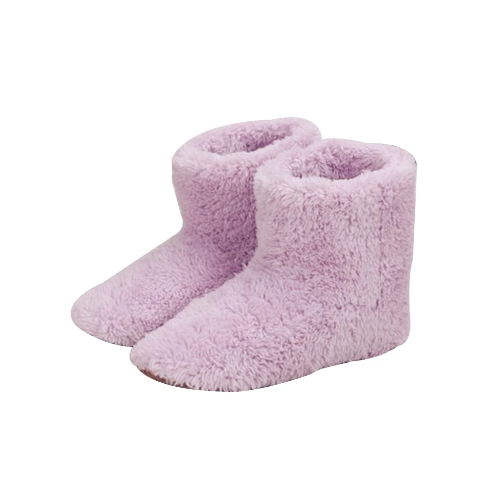 

Men Women Boot Design Electric Power Saving Multifunction USB Charger Plush Heating Shoes Home Foot Warmer Washable Soft Sole