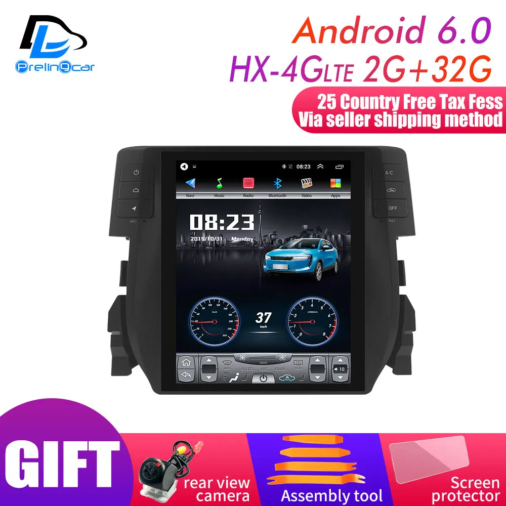 4G Lte 32G rom вертикальный экран Мультимедиа Видео Радио плеер для Honda civic- лет android навигация стерео - Цвет: HX-4G LTE 2G32G