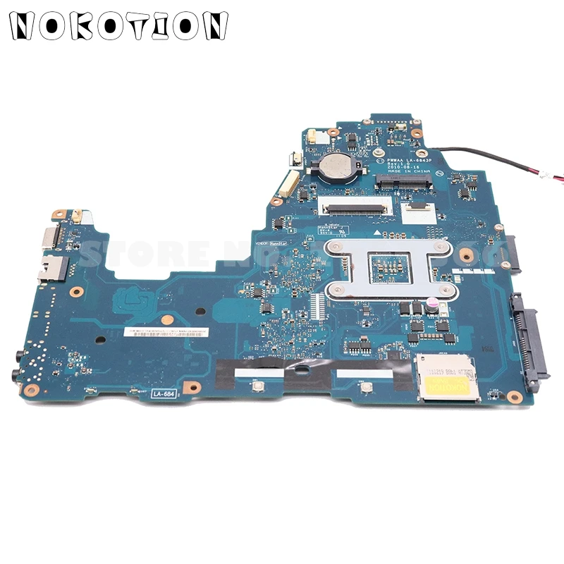 NOKOTION K000111550 основная плата для Toshiba Satellite C660 A660 A665 Материнская плата ноутбука PWWAA LA-6843P разъем s1 Бесплатный процессор DDR3
