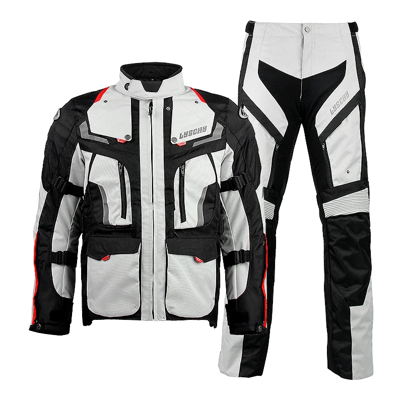 LYSCHY 남녀공용 따뜻한 통기성 모토크로스 슈트, 방수 분리형 이너 라이너, CE 오토바이 투어링 재킷 및 바지, 겨울