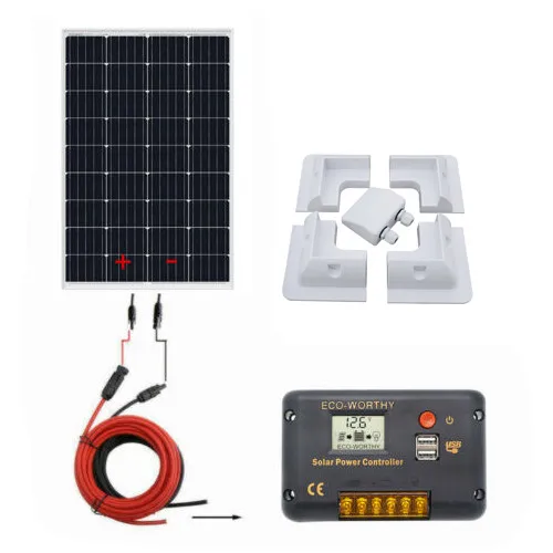 ECOWORTHY 100W панель солнечных батарей моно 12V солнечное зарядное устройство панели 120W