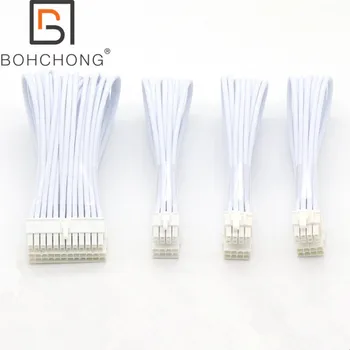 

Full White 4mm Sleeved Basic Power Extension Cable Kit 1pcs ATX 24Pin 1pcs EPS 8Pin 2pcs PCI-E 6+2Pin