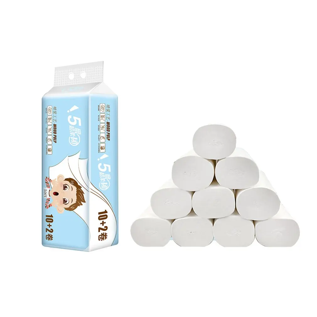 

Home Use 12 Rolls Toilet Roll Paper Home Bath Toilet Roll Paper Primary Wood Pulp Toilet Paper Tissue Roll