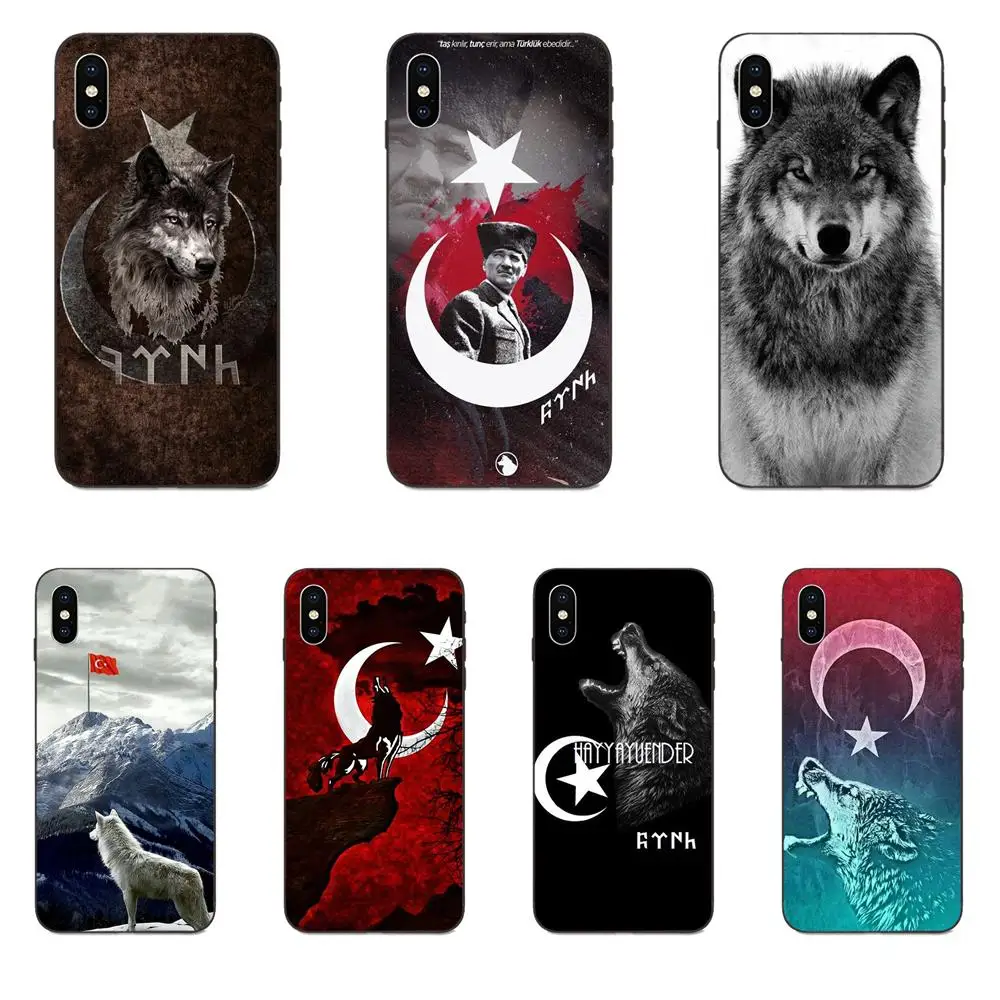 

TPU Quinn Phone For Huawei nova 2 2S 3i 4 4e 5i Y3 Y5 II Y6 Y7 Y9 Lite Plus Prime Pro 2017 2018 2019 Turkey Turkish Flag Wolf